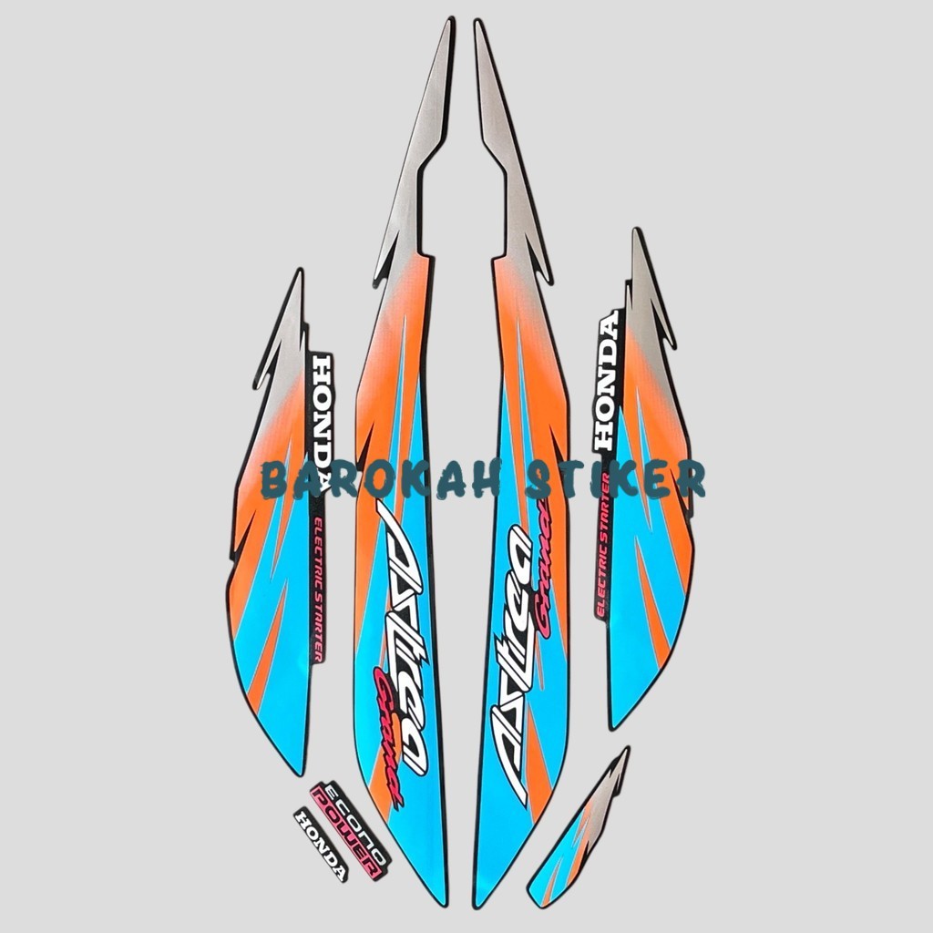 Honda Astraa Grand Elegant Limited Edition STRIPING STICKER 95 96 97 สีฟ้าสีส้ม