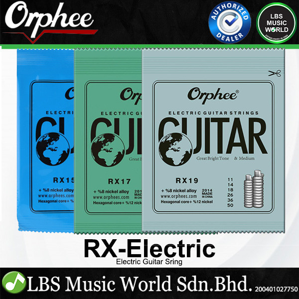 Orphee RX สายกีตาร์ไฟฟ้า Austenite Alloy Thin, Moderate และหนา (RX15 RX17 RX19)