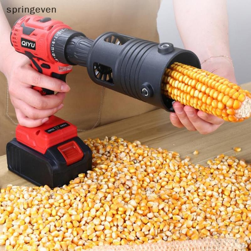 [springeven] อุปกรณ์เสริมเครื่องปอกเปลือกข้าวโพดแบบพกพา หัวเครื่องปอกเปลือกข้าวโพดอัตโนมัติเต็มรูปแบบ เครื่องแยกเมล็ดข้าวไฟฟ้าขนาดเล็ก สต็อกใหม่