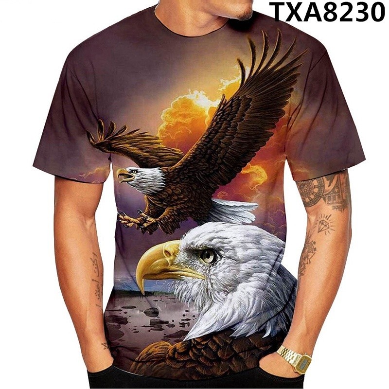 ผู้ชายs เสื้อยืด Full Body 3d พิมพ์ O-คอ Tshirt แฟชั่น Eagle เสื้อยืดลําลองเสื้อแขนสั้น ราคา ถูกที่สุด ดีลบีเคเค แกลเลอรีภาพที่ 6