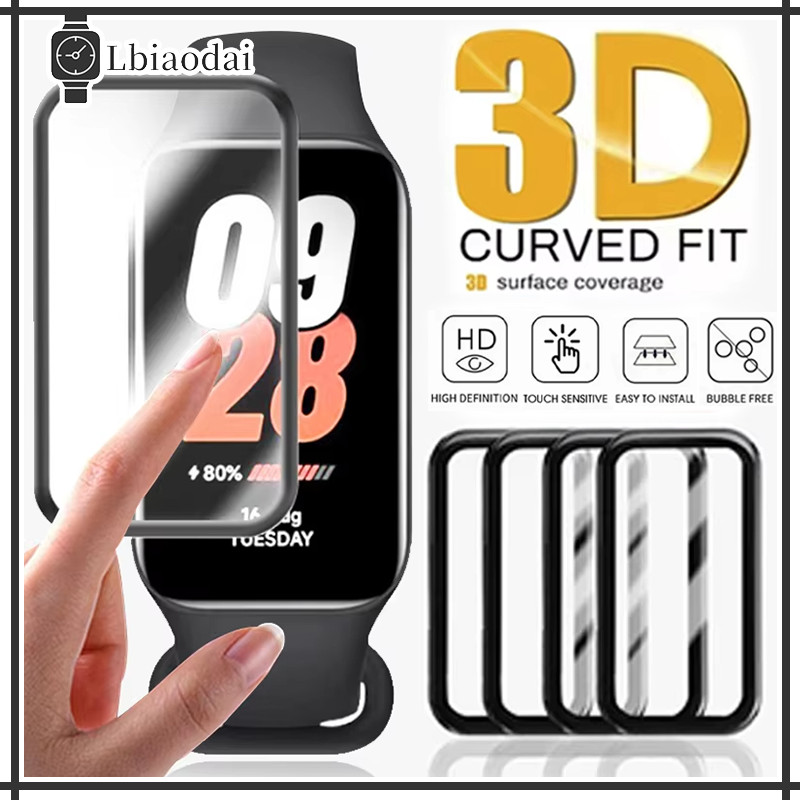 อ่อนนุ่ม / ภาพยนตร์ 3D for Xiaomi Mi Band 9 8 Active อุปกรณ์ป้องกันหน้าจอกระจกนิรภัย for Redmi Band 2 / Redmi Band 3