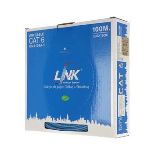 LINK US-9106A-1 CAT6 UTP CABLE (100M/BOX) สายแลน (ภายในอาคาร) ส่งด่วนรับสินค้าภายใน 6 ชั่วโมง