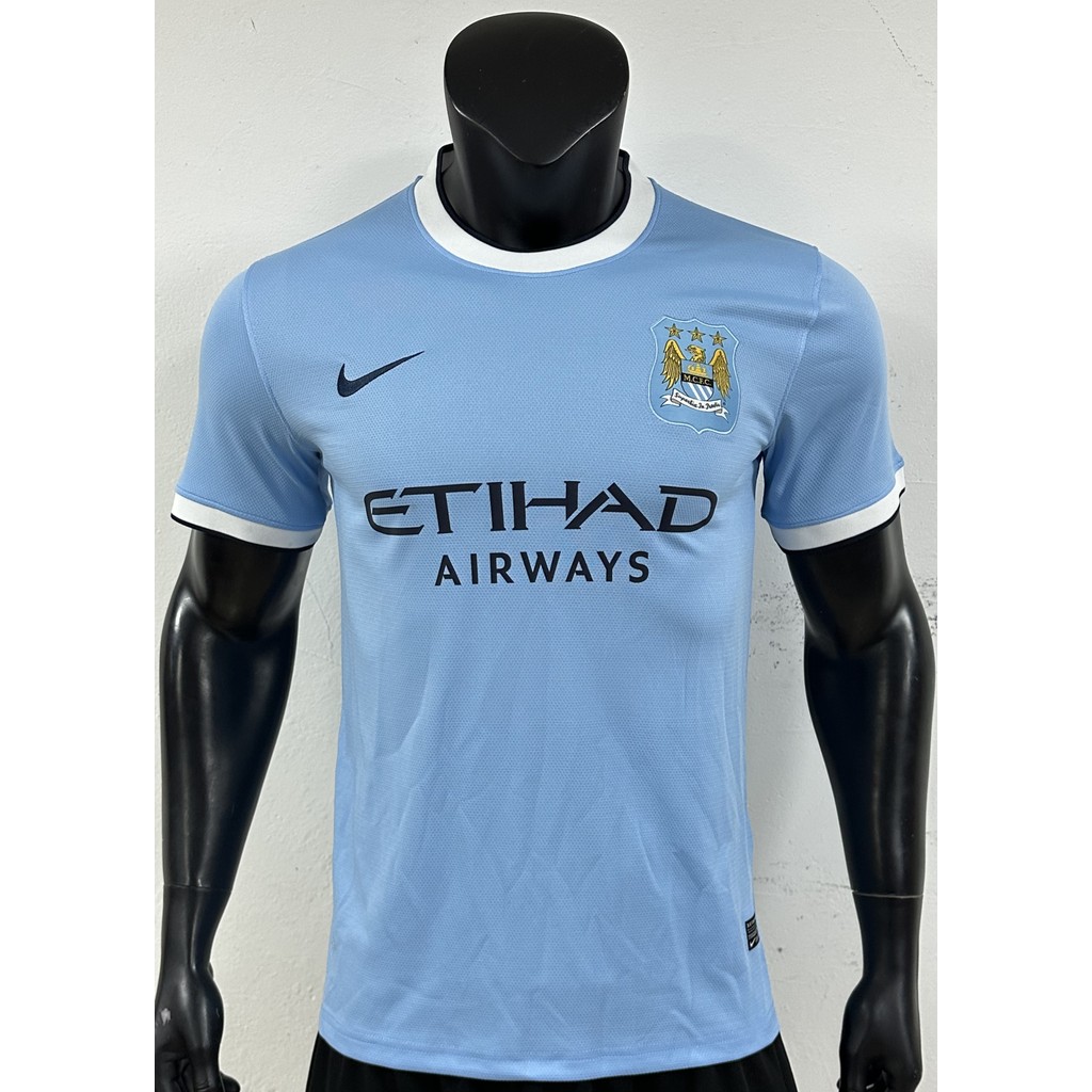 รุ่นวินเทจ 1314 เสื้อฟุตบอลแมนเชสเตอร์ซิตี้เหย้าคุณภาพสูงยอดนิยมเสื้อเชิ้ตแขนสั้น S-XXL