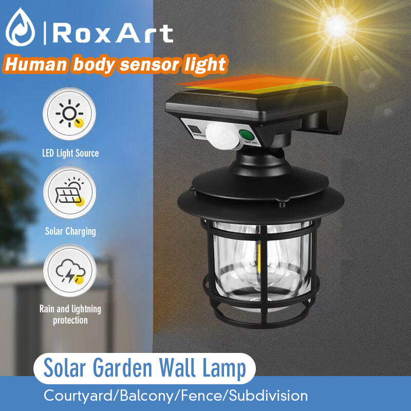 Roxart Solar Light ไฟโซล่าเซลล์ ไฟติดผนัง ไฟเซ็นเซอร์ ไฟฉุกเฉิน หลอดLED ใช้พลังงานแสงอาทิตย์