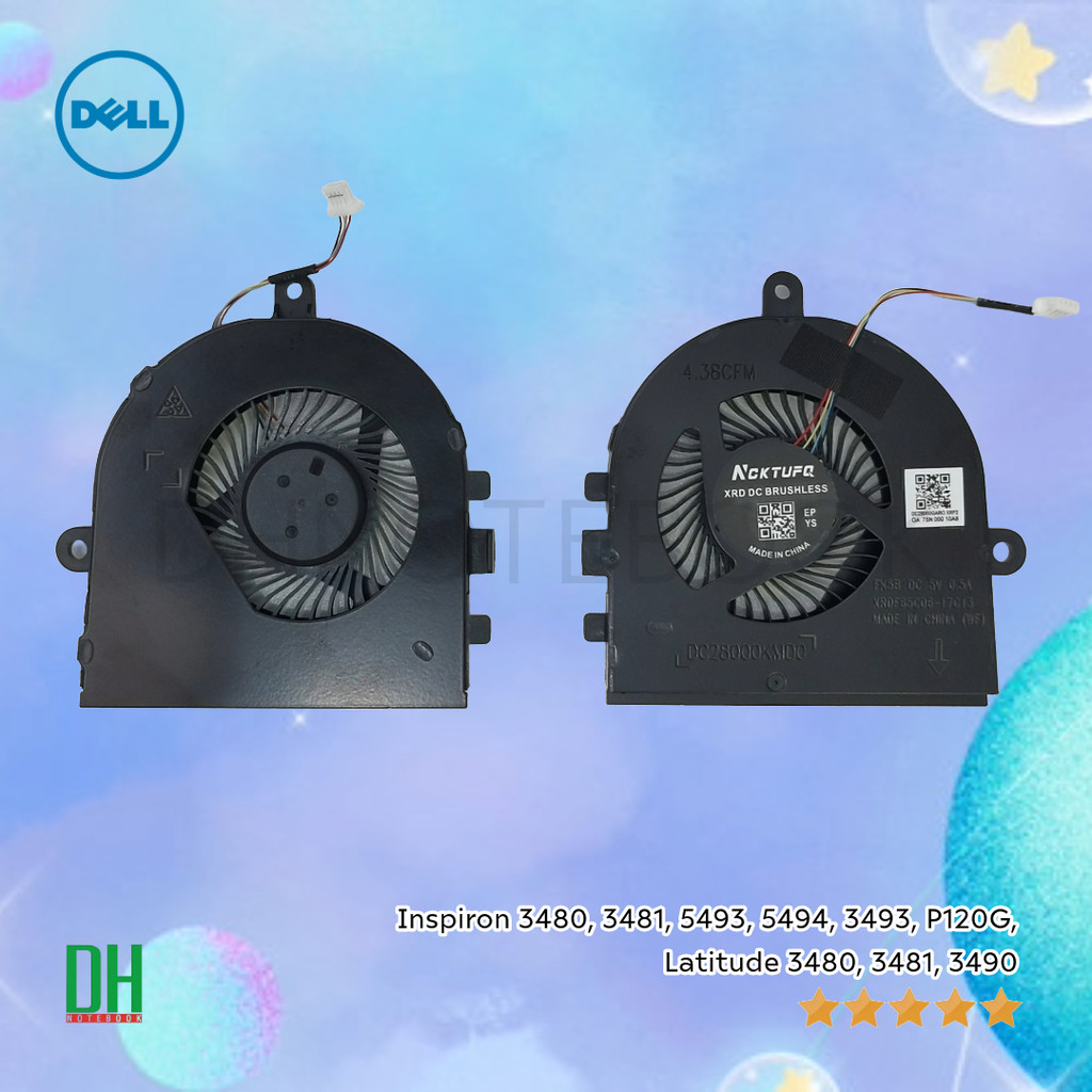 พัดลมระบายความร้อน CPU สำหรับ Dell Inspiron 3480, 3481, 5493, 5494, 3493, P120G, Latitude 3480, 3481
