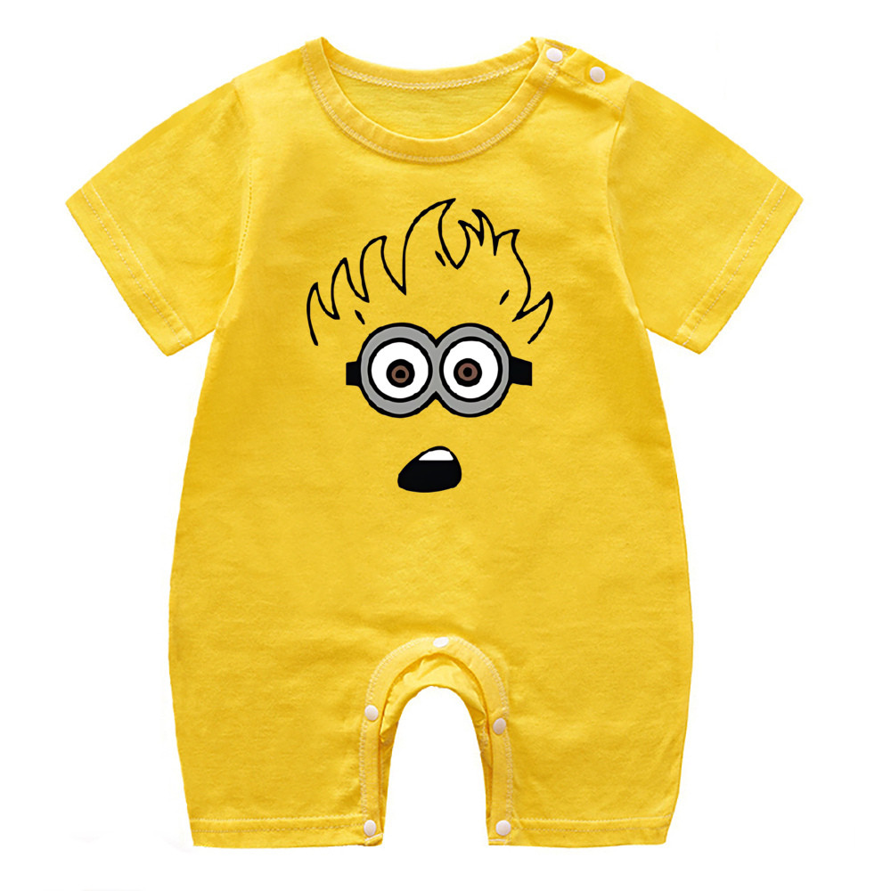 การ์ตูนมินเนี่ยนพิมพ์บอดี้สูทเด็กตลกมินเนี่ยนแสดงออกทารกแรกเกิด ชุดจั๊มสูท ชายหญิงแขนสั้น ชุดรอมเปอร์ ทารกชุดนอน ชุด - รูปที่ 7