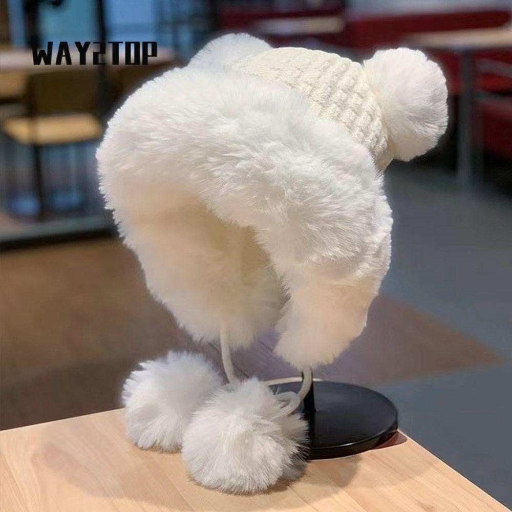 ทาง2สูงสุด หมวกตุ๊กตา, น่ารัก หนาหมวกฤดูหนาว, แฟชั่นอบอุ่นหูหมีน่ารักหมวกเครื่องบินทิ้งระเบิดสําหรับผู้หญิง