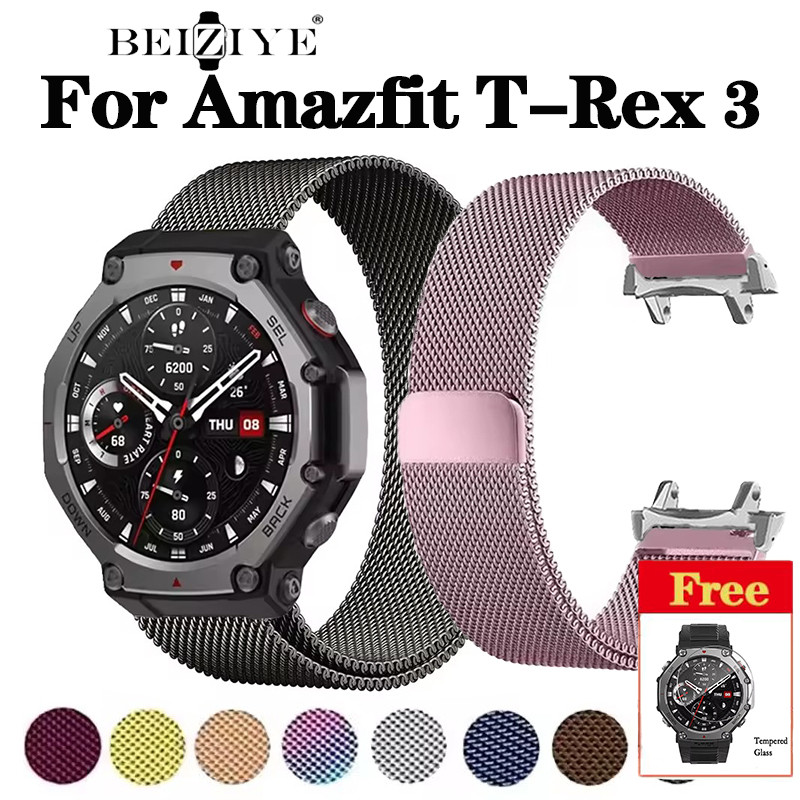 สําหรับ Amazfit T-Rex 3 สมาร์ทนาฬิกาโลหะสายนาฬิกาแม่เหล็กสําหรับ Amazfit T-Rex 3 เปลี่ยนสายนาฬิกาสแต