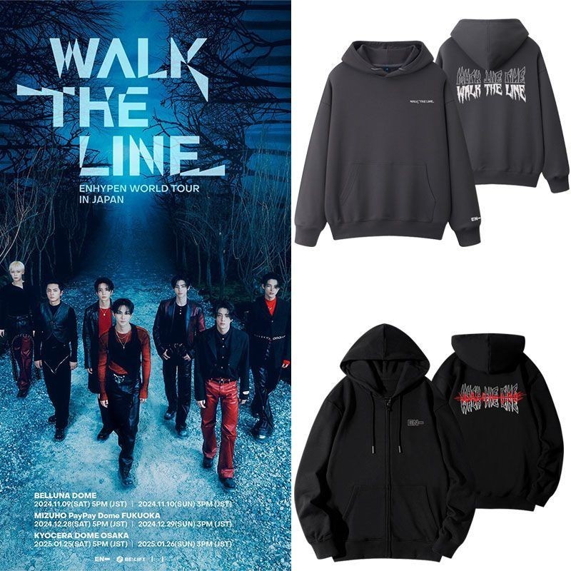 ผ้าฝ้าย Hoodie  Kpop ENHYPEN เดิน LINE Hoodie Design Aid เสื้อผ้าเดียวกันเสื้อกันหนาว Unisex M-3XL