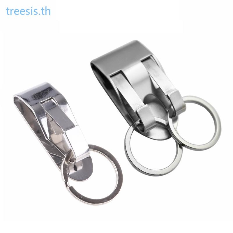 Tree Niche Double Single Ring Secure Belt Clip for Key Holder with Metal Hook Keychain Ring Stainless Steel Security for