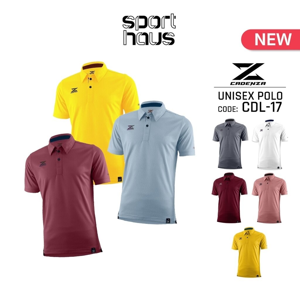 CADENZA เสื้อโปโล เสื้อคอปก พรีเมียม คาเดนซ่า รุ่น CDL-17 เทา/มะฮอกกานี/แดง/เลือดหมู/ขาว/ทอง/เหลือง