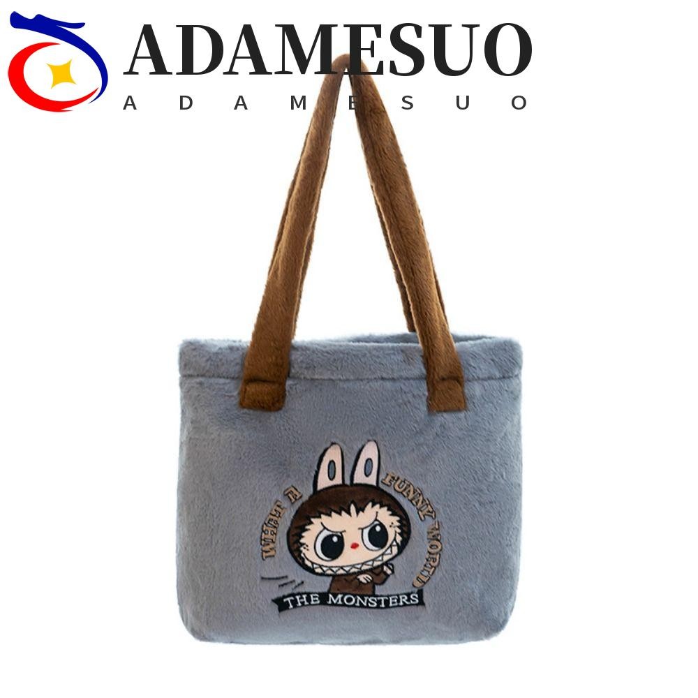 Adamesuo Soft Plush Labubu กระเป๋า,การ์ตูนไหล่ POP MART กระเป๋าตุ๊กตา,สร้างสรรค์น่ารัก Multicolor Crossbody Labubu Tote กระเป๋านักเรียน