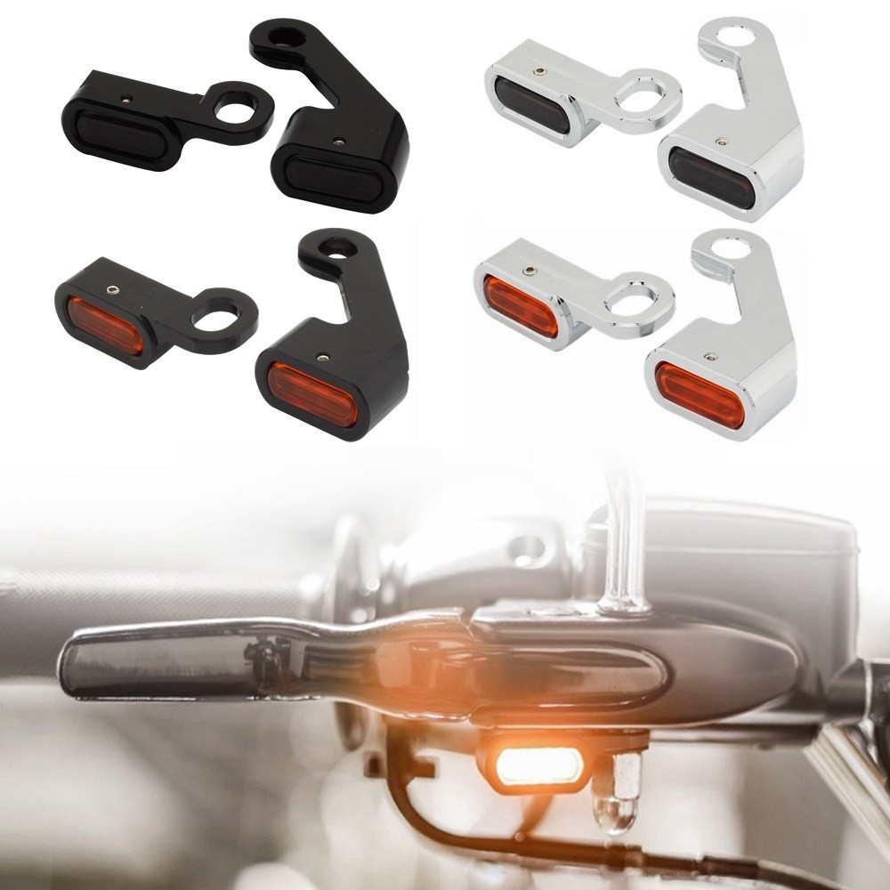 รถจักรยานยนต์สําหรับ Harley Sportster XL 883 96-03 Dyna Low Rider 96-17 Softail 96-14 Mini LED Handlebar ไฟเลี้ยวไฟแสดงสถานะ (ยกเว้น CVO)