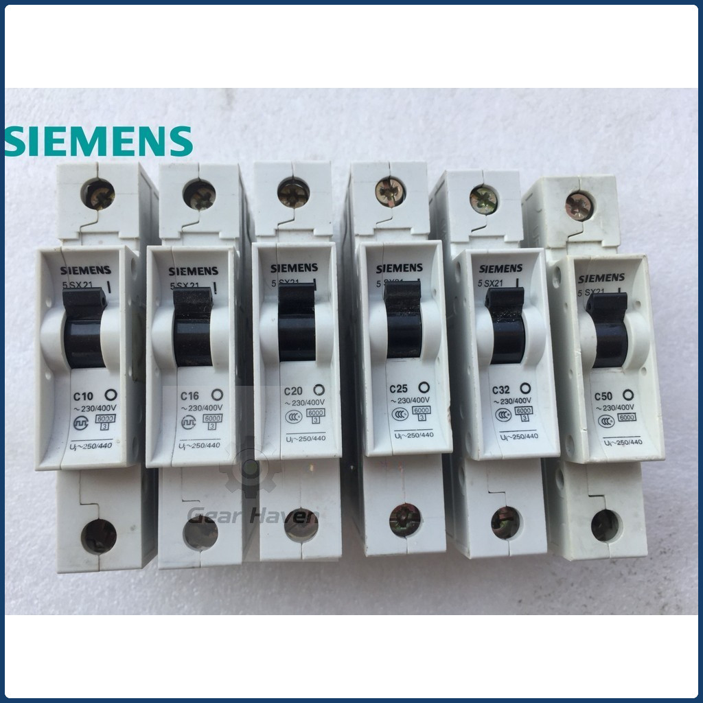 Siemens 5SX21 สวิตช์อากาศ 1P เบรกเกอร์วงจรขนาดเล็ก 10A-63A