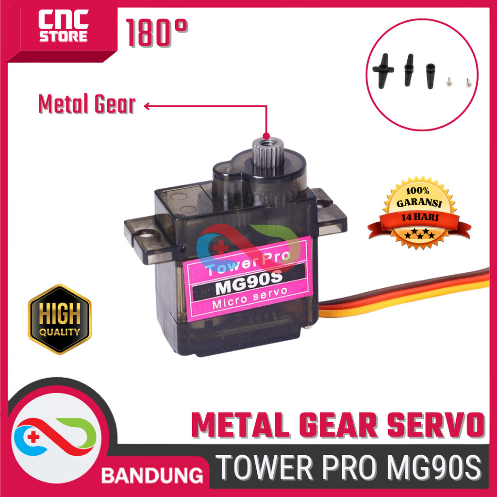 Micro Servo Tower Pro MG90S MG90 MG-9M0 G-90S เกียร์โลหะ 180 องศา – เซอร์โวขนาดเล็กสําหรับโครงการอิเ