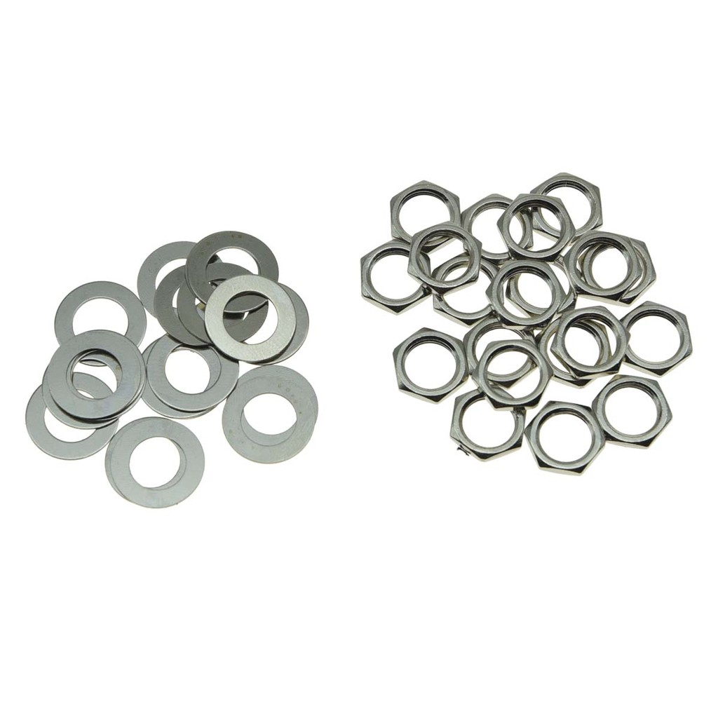 KAISH 20 ชิ้น US ด้าย 3/8" กีตาร์หม้อถั่ว Potentiometer Hex Nut และเครื่องซักผ้าสําหรับ CTS Pots & Switchcraft แจ็ค