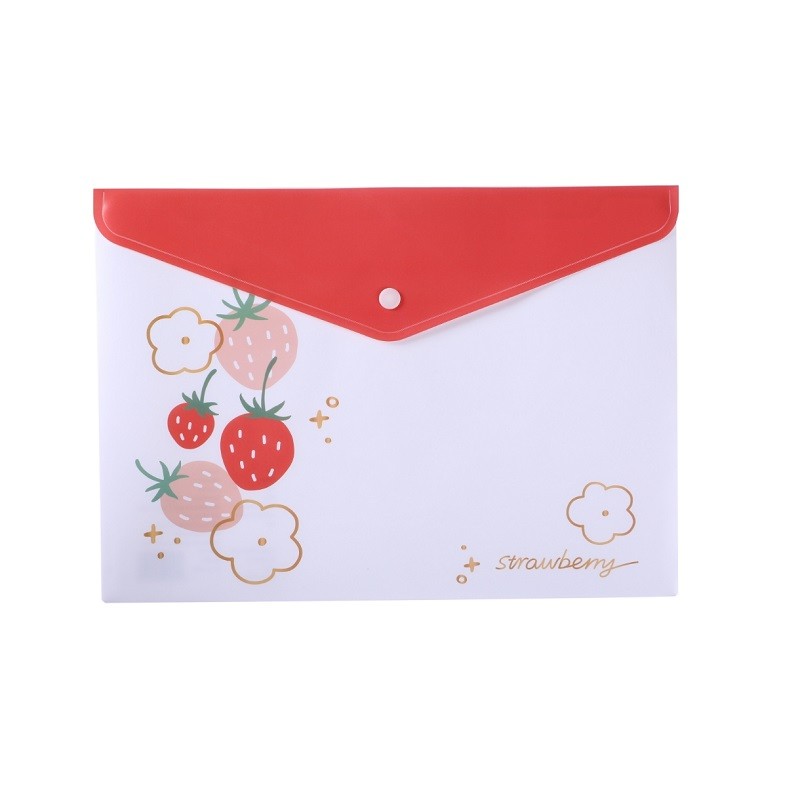 แฟ้มกระดุมพลาสติก A4 ME.STYLE STRAWBERRY 3-B