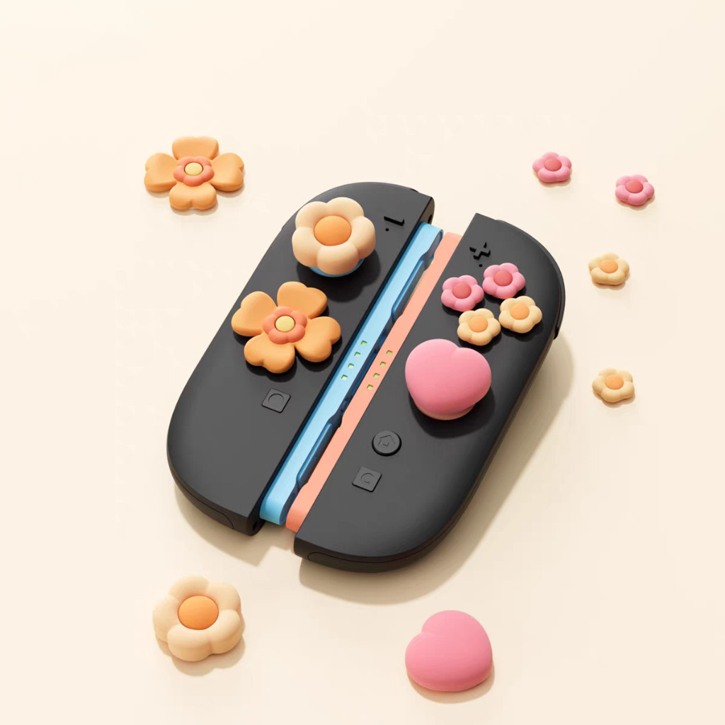 GeekShare ซิลิโคน Thumb Grips ลื่นจอยสติ๊ก Caps & ปุ่มสําหรับ Nintendo Switch 2 Joy-Con/Pro Controll