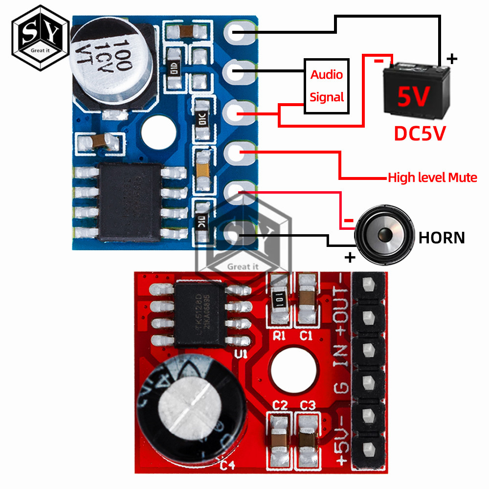 5128 เครื่องขยายเสียง 5W Class D เครื่องขยายเสียงดิจิตอล Mono โมดูลเสียงต่ํา Distortion VS88715V DC2
