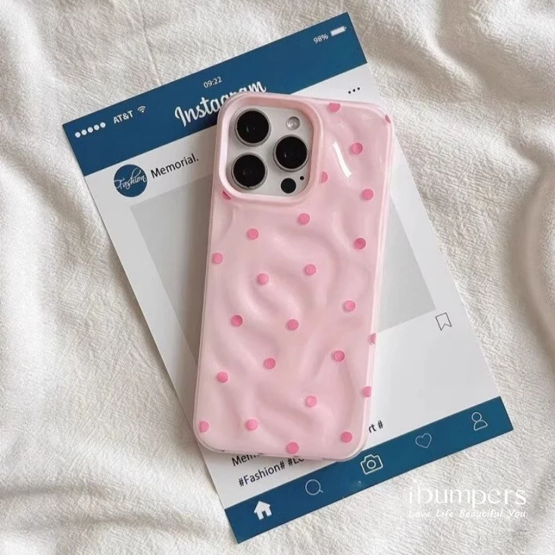ibumpers เคสไอโฟน เกาหลี Simple Polka Dot Meteorite เคสโทรศัพท์สี Candy สําหรับ iPhone 11 12 13 14 15 16 Pro Max ปกหลังซิลิคอนกันกระแทก thumbnail 5