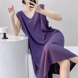 ชุดนอนสำหรับผู้หญิงไซต์ใหญ่ 6 สี ขนาด 40-150 กิโลกรัม แขนกุด…