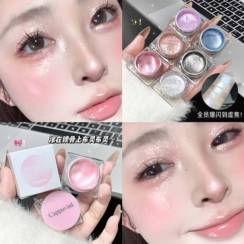 ลิควิดไฮไลท์แฟลชตัดไฮไลท์สีชมพูสีฟ้าสีม่วงทองเจลอายแชโดว์ของเหลวไฮไลท์น้ําแฟลช
