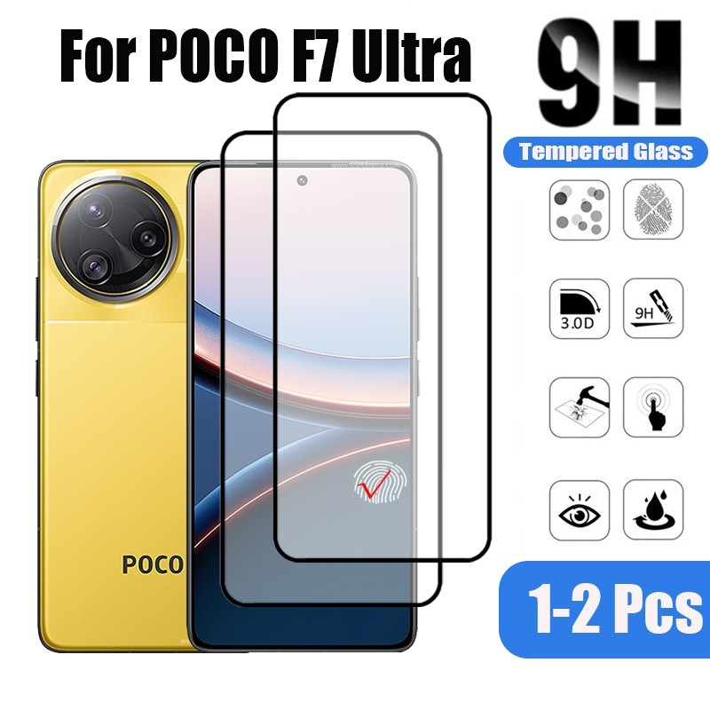F7 Ultra 2 ชิ้นกระจกนิรภัยป้องกันหน้าจอสําหรับ Xiaomi POCO X6 M6 Pro 4G 5G 9D แก้วป้องกันฟิล์ม