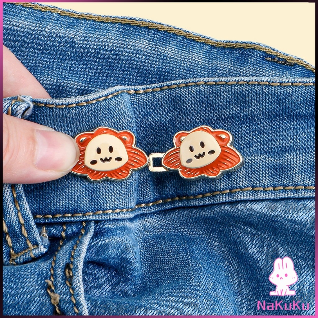 NKK 1ชุด ตะขอปรับกางเกง แบบหัวเข็ม  หัวเข็มขัดปรับเอว หน้าอิโมจิ Fashion Pins