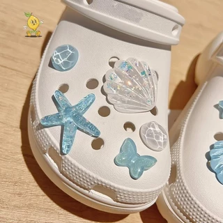 [mozh] 1 ชุด DIY Clogs รองเท้าแตะสวนรองเท้าตกแต่งปลาดาวน่ารักเรซิ่นรองเท้า Charms อุปกรณ์เสริม Buckles Pins หญิงผู้หญิงของขวัญ [TH]