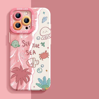 เคสไอโฟน13 สำหรับ iPhone 11 15 13 16 12 14 Pro Max 8 7 14 16 15 Plus XR XS X Max SE 2020 สร้อยข้อมือปลาทะเลสดใหม่แฟชั่น