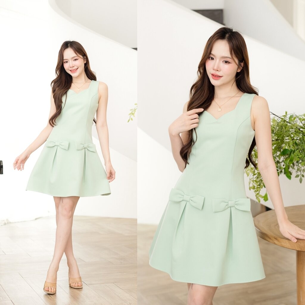 Jannie Dress : สีเขียว [Made by Pastel Time]