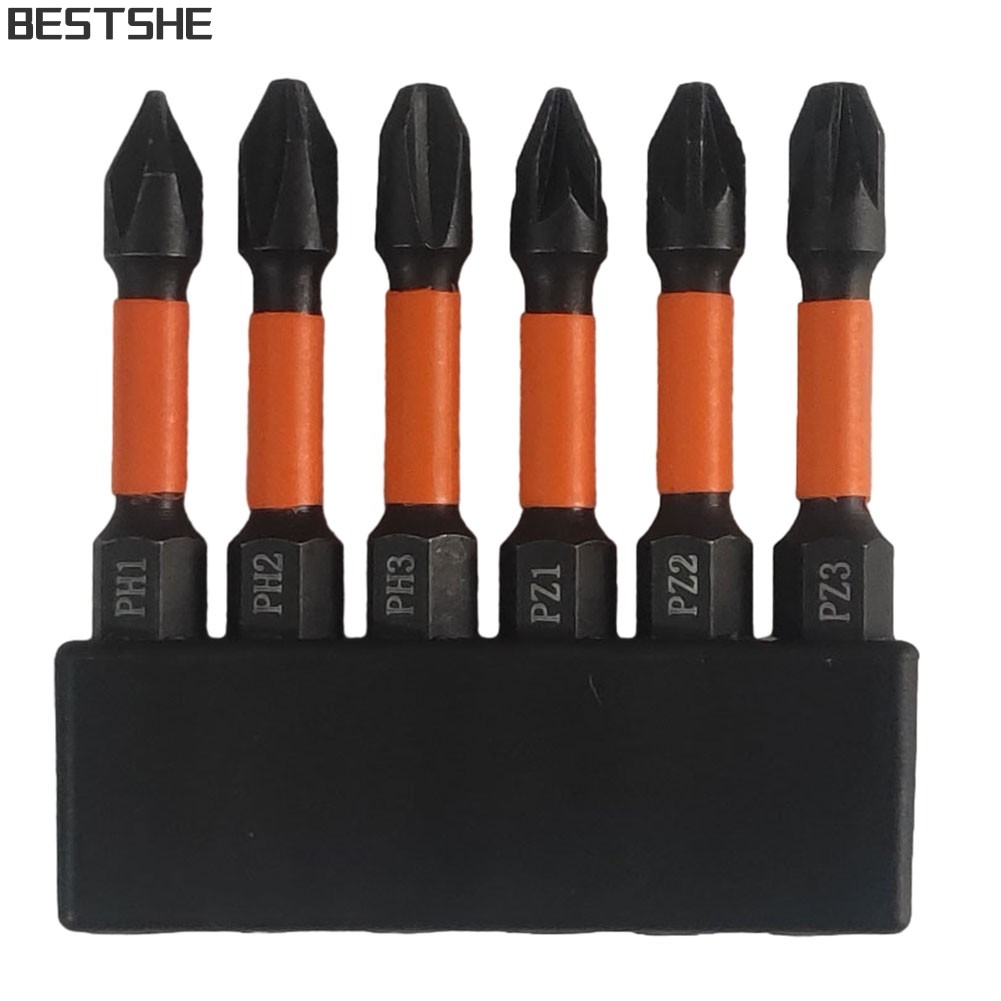[bestshe] 50 มม.1/4 ดอกสว่านหกเหลี่ยมไขควงแม่เหล็ก Bits PH1 PH 2PH3 PZ1-PZ3 Cross