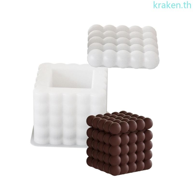 แม่พิมพ์โถเก็บซิลิโคน KRA พร้อมฝาปิดที่ใส่ Cube Mould ชุดสําหรับซีเมนต์เรซิน