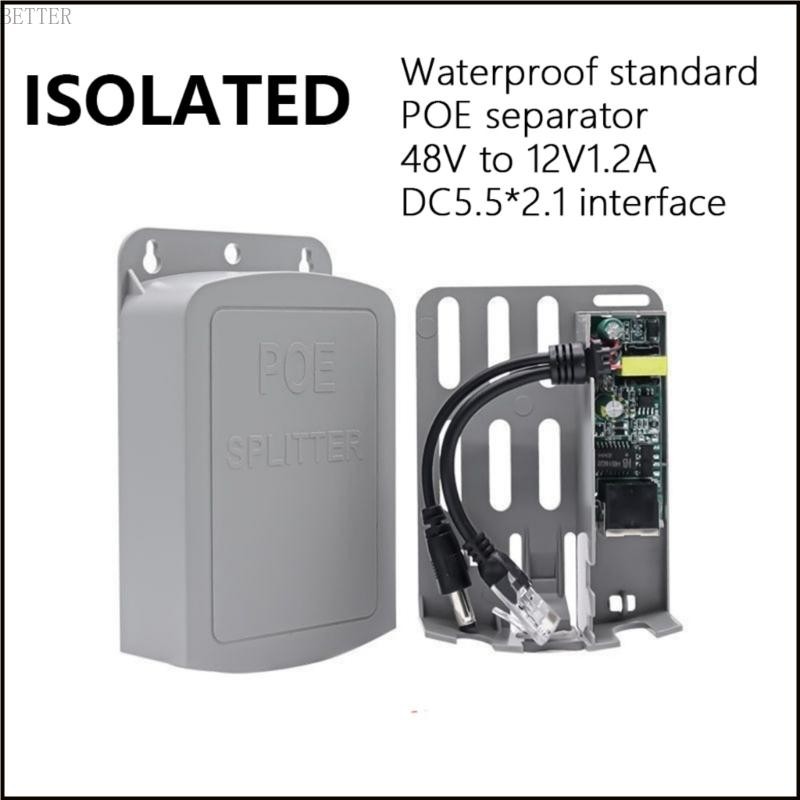Bett Robusts Weatherproof PoE Splitter 48V ถึง 12V PoE Extender สําหรับกล้องรักษาความปลอดภัย