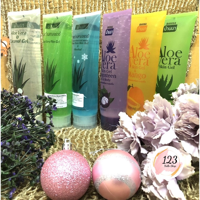 Banna Aloe Vera Gel 250 ml เจลว่านหางจระเข้ 6 สูตร 1 หลอด ✨