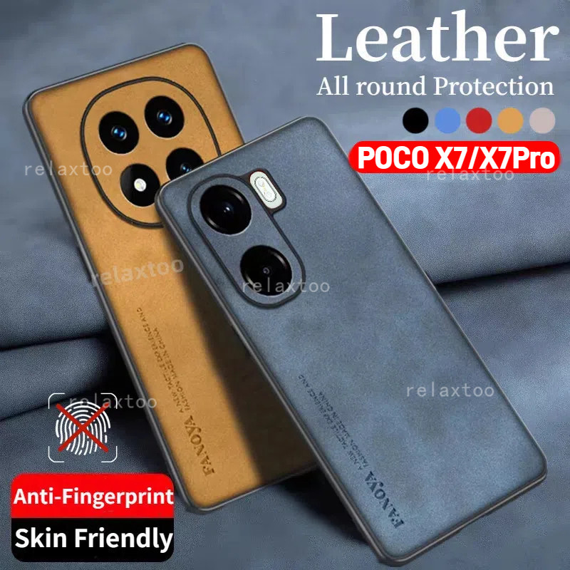 Pocox7 Pro 2025 หนังแกะหนังสําหรับ Xiaomi POCO X7 X7Pro PocoX7 Pro PocoX7Pro 5G 4G แฟชั่น Matte Textured Lambskin นุ่มเคสโทรศัพท์กันกระแทกป้องกันฝาครอบ