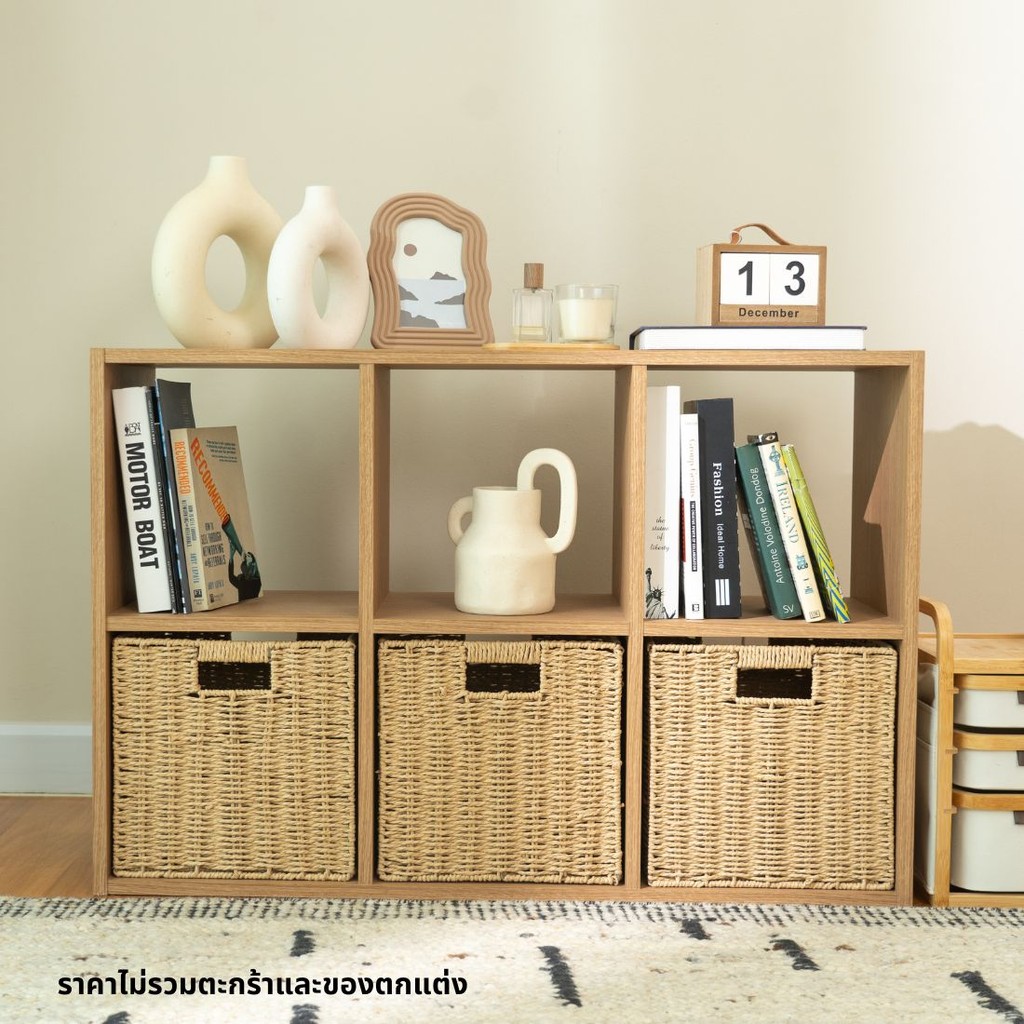 Koncept Furniture ชั้นเก็บของ รุ่น TOMO C94x63 สีแคชชูโอ๊ค (94x29x63 ซม.)  แบรนด์ KONCEPT FURNITURE