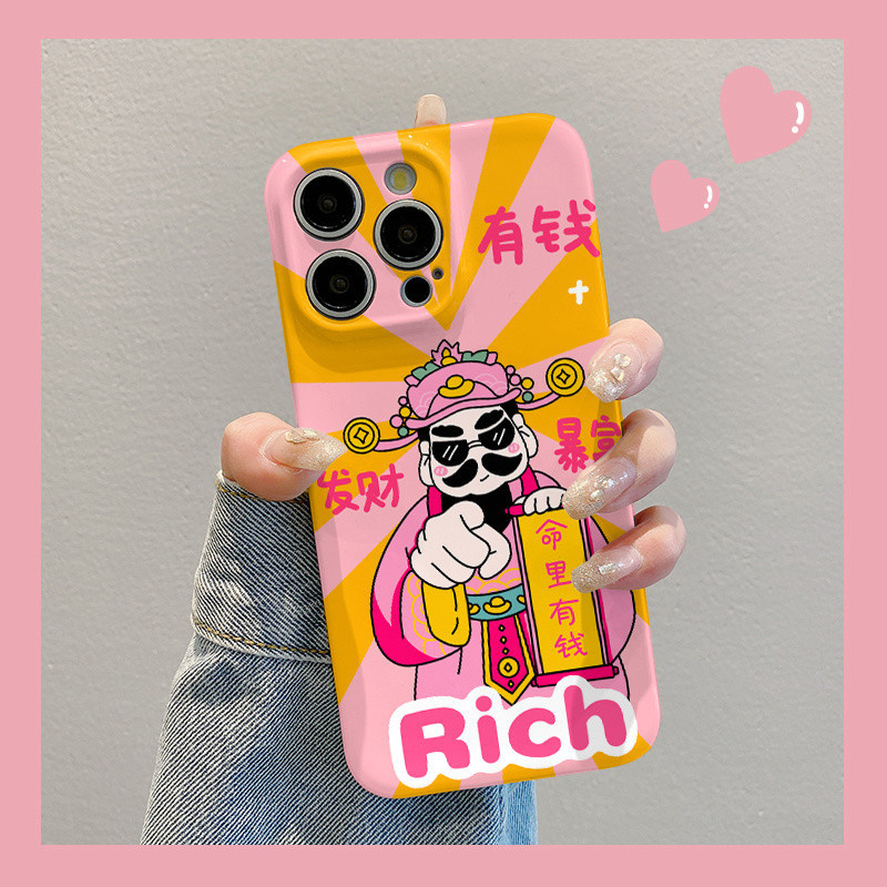 God of Wealth บอกว่า Fate Rich เคสมือถือ Samsung เข้ากันได้กับ S22 S23 S24 PLUS A34 A54 5G A14 A55เคสมือถือ A23 A53 A73 4G/5G เคสแข็งป้องกัน A04/a04e S24 ultra