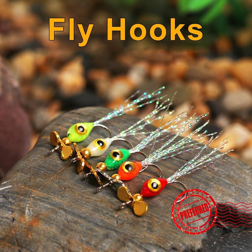 Fly Hooks แมลงวันแมลงเหยื่อ Fly Fishing Decoy Fishhook ปลาเทราท์ Nymph Fly Fishing Lure เหยื่อ E4f5