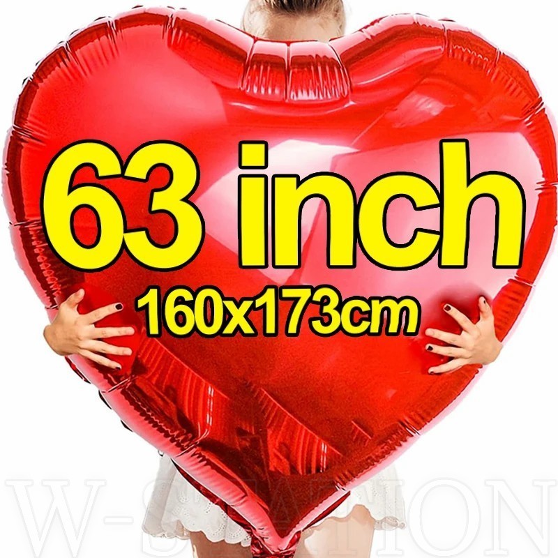 63นิ้วบอลลูนรูปหัวใจขนาดใหญ่สุด-บอลลูนหัวใจรักยักษ์-วันวาเลนไทน์อลูมิเนียมฟิล์มบอลลูน-โรแมนติก,สีแดง,สีชมพู-วันเกิดงานแต่งงานอุปกรณ์