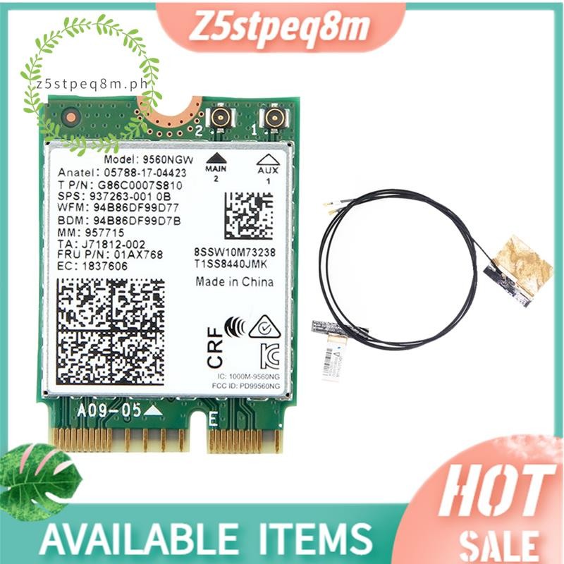 9560NGW การ์ด WiFi + เสาอากาศ 1730Mbps ไร้สาย AC 9560 Dual Band 2.4G+5G BT 5.0 802.11Ac M.2 CNVI 956
