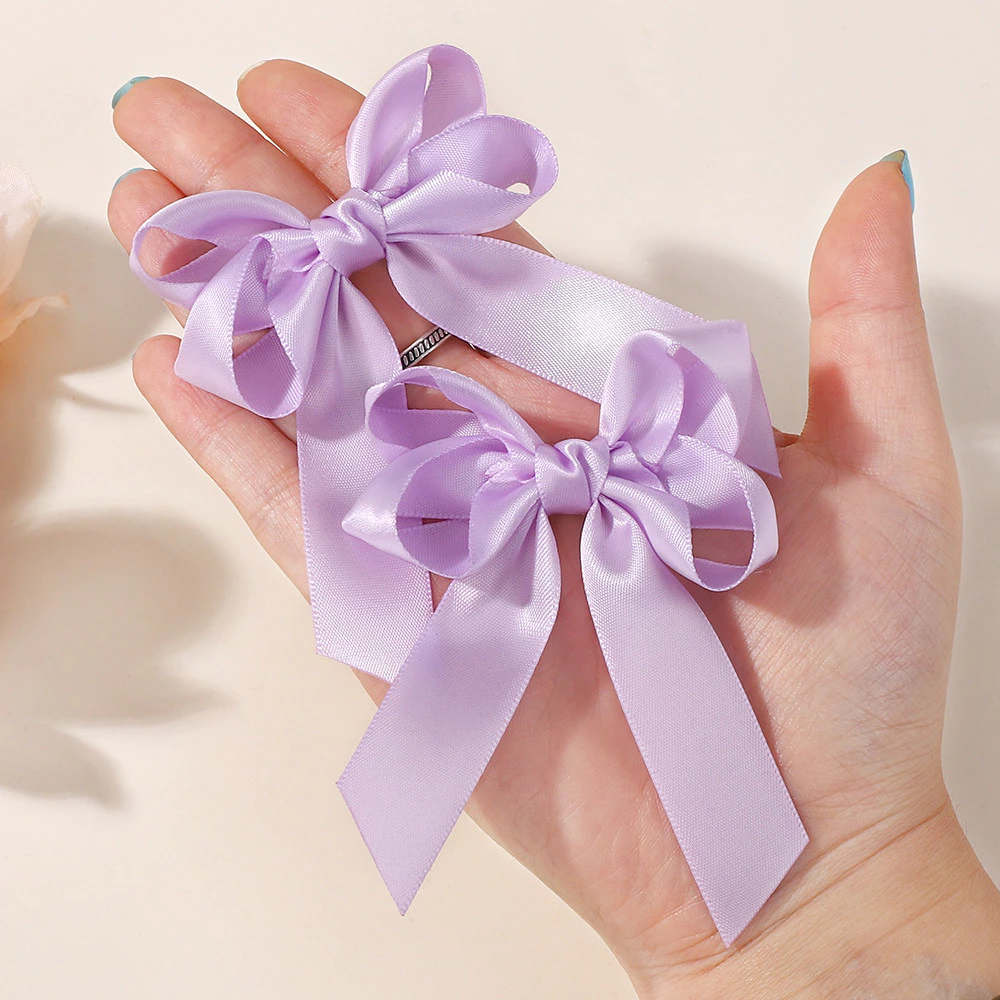 2 ชิ้น/ล็อตคราบ Bowknot กิ๊บติดผมสําหรับสาวสีทึบริบบิ้น Bows Hairpins Hairgripe เด็ก Boutique ผู้หญิงอุปกรณ์เสริมผม thumbnail 10