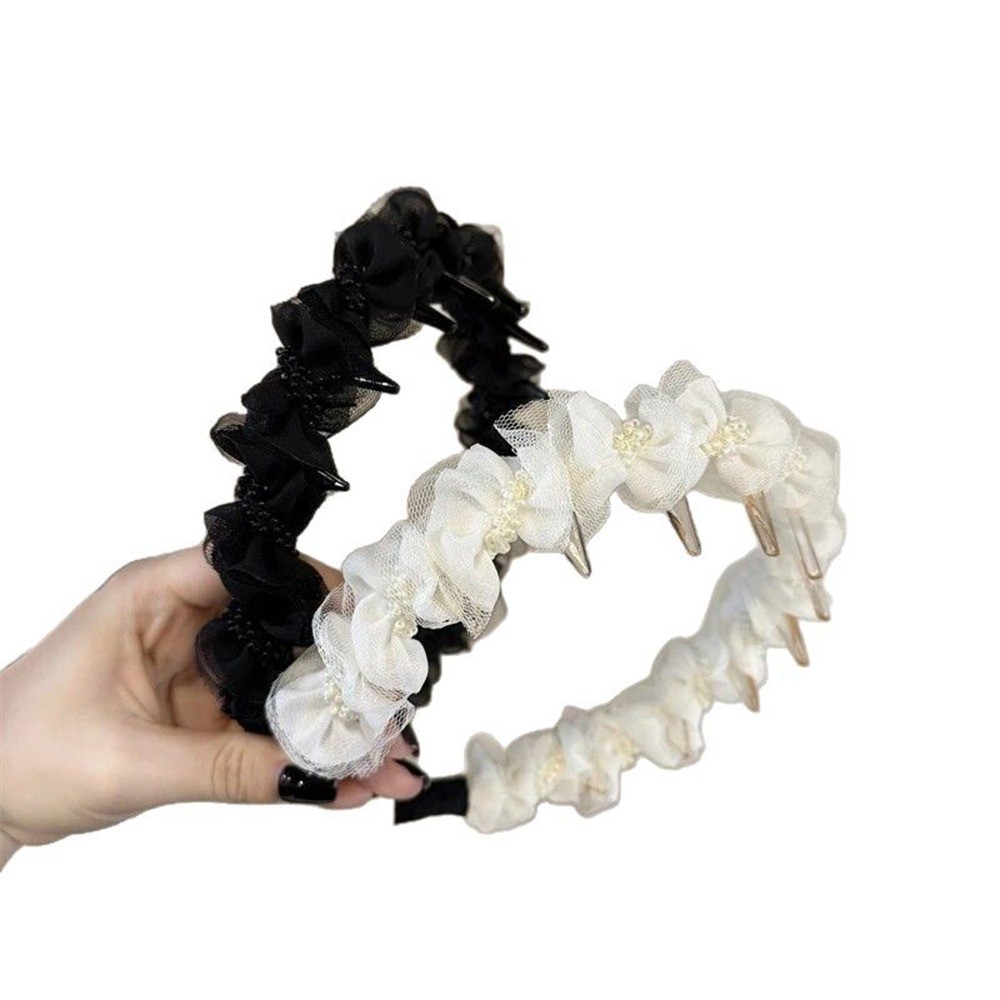 (จัดส่งฟรี) หวานตาข่ายจีบ มุกคาดศีรษะ แฟชั่นสำหรับผู้หญิง - รูปที่ 7