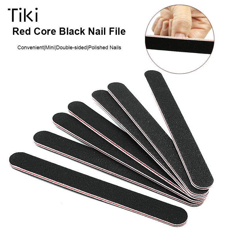 Red Core Black Nail File Nail Double-side Polishing Strip Nail Art Tool-tk