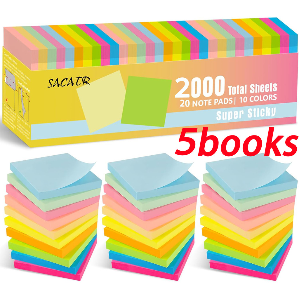 5/10/20หนังสือแผ่นเหนียวสีสันสดใส/แผ่นโน้ตติดเอง/แผ่นบันทึกโรงเรียนอุปกรณ์สํานักงาน