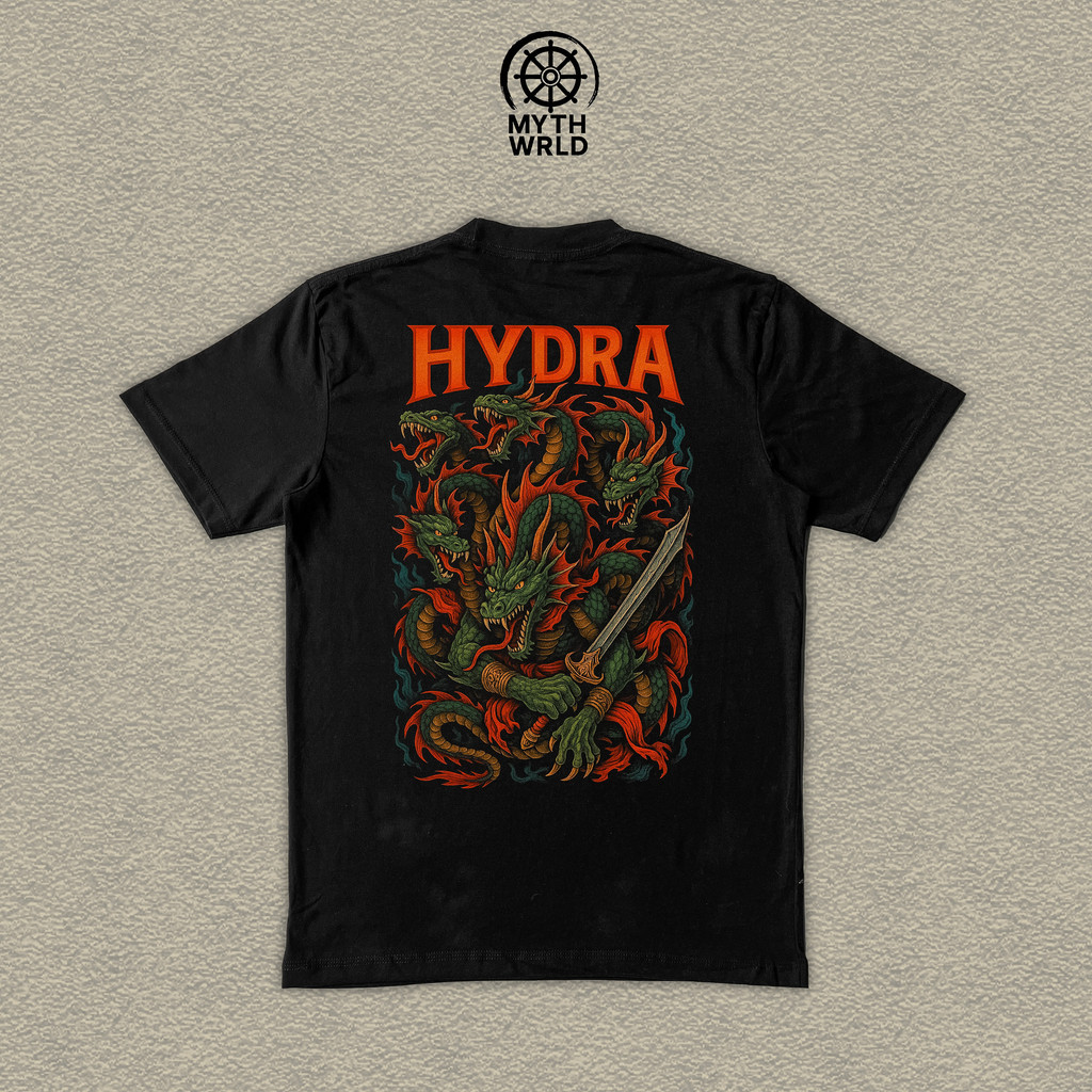 เสื้อยืด MYTHWRLD Hydra Monster Snake Distro - เสื้อยืดพิมพ์ลายสกรีน Unisex