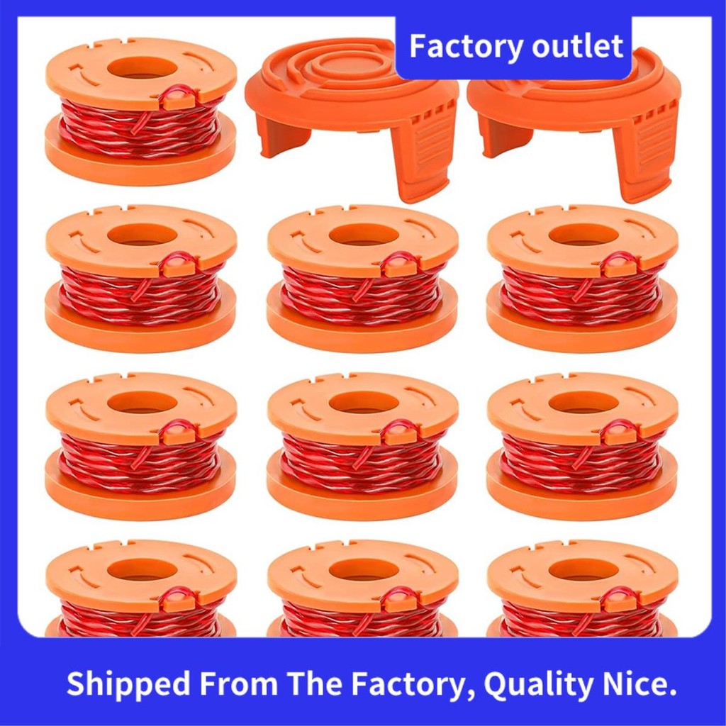Trimmer Spool Line สําหรับ ,12 Pack WA0010 Edger Spools สําหรับ, Trimmer Line Refills 0.065 นิ้วสําห