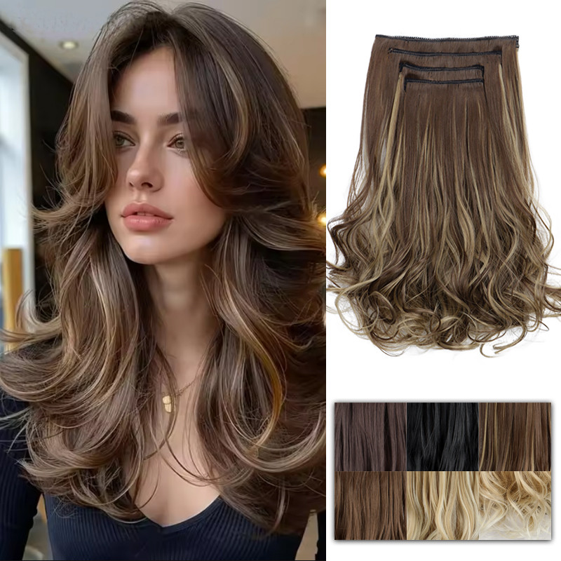 เซ็ตวิกผมขนาด35เซนติเมตร 4ชิ้น ขยายทรงผมได้อย่างธรรมชาติและนุ่มนวล สำหรับผู้หญิง