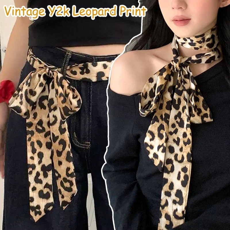 ผ้าพันคอยาวพิมพ์ลายเสือดาว-สบายนุ่มคุณภาพสูง-อุปกรณ์ตกแต่งเสื้อผ้า-สําหรับสาวเผ็ด-ผ้าพันคอคอลายจุดผู้หญิง-วินเทจ, ย2เค, หรูห
