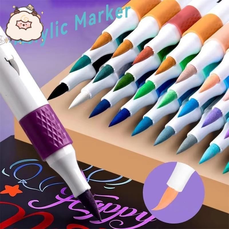 TR12/24/36/48สี,อะคริลิคหัวอ่อน,ชุดปากกาจิตรกรรมMARKER Rock ,แก้วเซรามิกไม้เด็ก,งานฝีมือDIYเด็ก,อุปกรณ์ศิลปะ